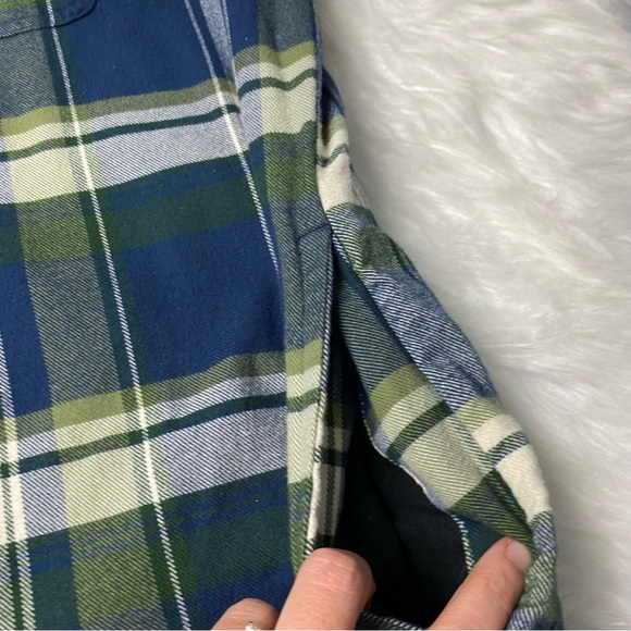 LL Bean Fleece Lined Flannel Shirt Jacket Plaid Traditional Fit Mens Size XL - Picture 7 of 11